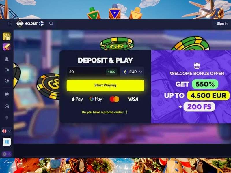 Make a Deposit at GoldBet Casino